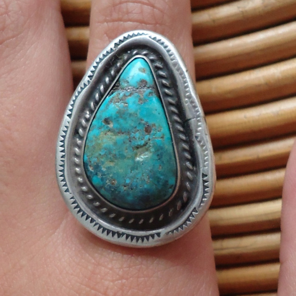 Vintage Jewelry - Vintage Chunky Navajo Turquoise Silver